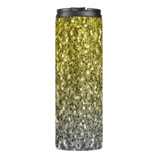 Bouteilles Isothermes Argent or brillant foncé parties scintillant ombre (Dos)