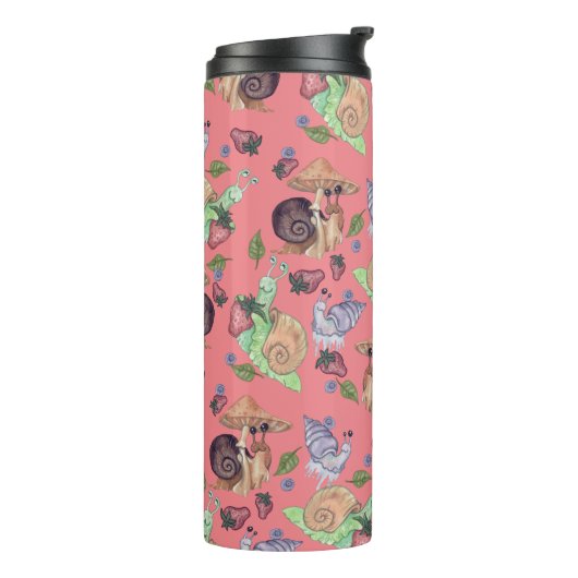 Bouteilles Isothermes Arrêtez et sentez les fraises Motif de l'escargot  (Tourné sur la gauche)