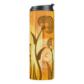 Bouteilles Isothermes Arrière - plan à fleurs orange (Tourné sur la gauche)