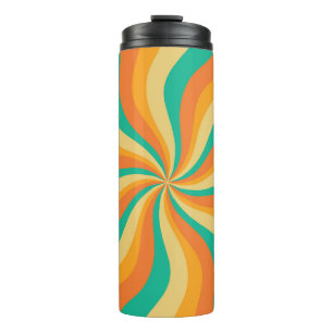 Bouteilles Isothermes Arrière - plan coloré Retro les années 70 Sunburst