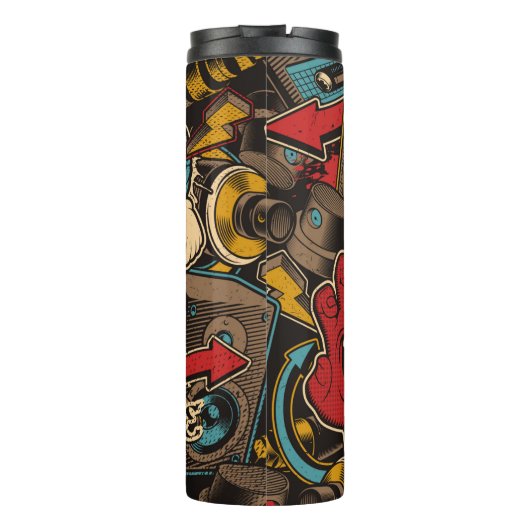 Bouteilles Isothermes Arrière - plan de graffiti sans couture. Ppa trans (Dos)