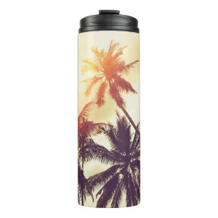 Bouteilles Isothermes Arrière - plan de plage tropical avec silhouette d