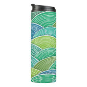 Bouteilles Isothermes Arrière - plan des vagues vertes abstraites (Tourné sur la droite)