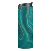 Bouteilles Isothermes Arrière - plan en marbre liquide turquoise avec or (Tourné sur la gauche)