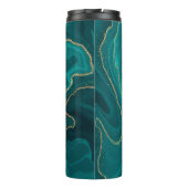 Bouteilles Isothermes Arrière - plan en marbre liquide turquoise avec or (Dos)