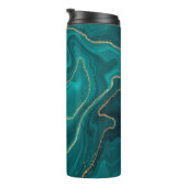 Bouteilles Isothermes Arrière - plan en marbre liquide turquoise avec or (Tourné sur la droite)