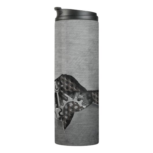 Bouteilles Isothermes Arrière - plan en métal avec des dommages (Tourné sur la droite)