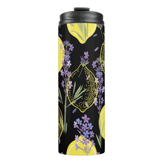 Bouteilles Isothermes Arrière - plan floral avec fleurs de lavande dessi (Devant)