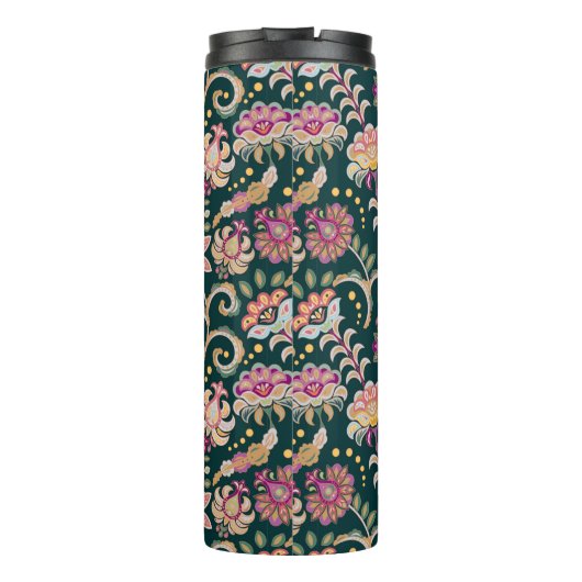 Bouteilles Isothermes Arrière - plan floral sans couture. Fleurs roses e (Dos)