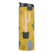 Bouteilles Isothermes Arrière - plan motif sans couture Cactus. Col tiré (Tourné sur la droite)