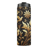 Bouteilles Isothermes Arrière - plan Noir Et Feuillage D'Or (Devant)