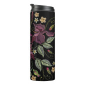 Bouteilles Isothermes Arrière - plan noir Irises pourpres brodé. (Tourné sur la droite)
