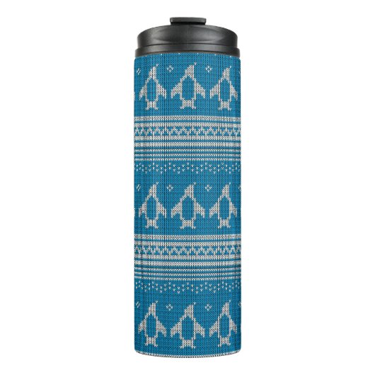 Bouteilles Isothermes Arrière - plan tricoté par bleu (Devant)