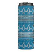 Bouteilles Isothermes Arrière - plan tricoté par bleu (Dos)