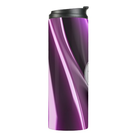 Bouteilles Isothermes Art 3D Abstrait violet monogramme (Tourné sur la gauche)
