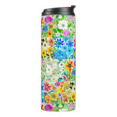 Bouteilles Isothermes Art de patchwork floral aquarelle fleurs (Tourné sur la gauche)