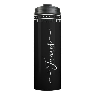 Bouteilles Isothermes Art de script monochrome noir minimaliste Nom pers