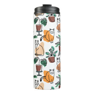 Bouteilles Isothermes Art de trait dessin chats et fleurs