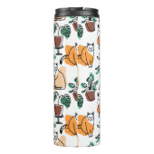 Bouteilles Isothermes Art de trait dessin chats et fleurs (Dos)