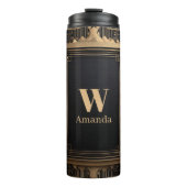 Bouteilles Isothermes Art Deco Gold Frame with Custom Name and Initial (Devant)