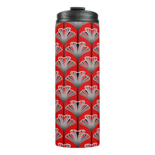 Bouteilles Isothermes Art déco Lily, Deep Red and Grey / Grey