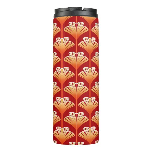 Bouteilles Isothermes Art Déco Lily, Mandarin Orange et Or (Dos)