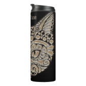 Bouteilles Isothermes Art déco or et chat de style égyptien noir (Tourné sur la droite)