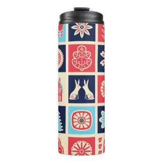 Bouteilles Isothermes Art folklorique scandinave : vintage floral.