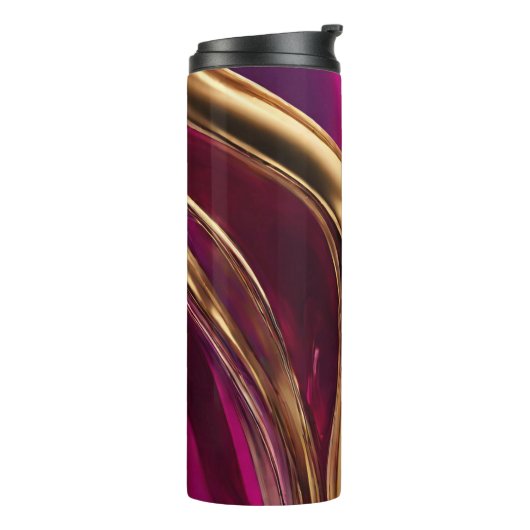 Bouteilles Isothermes Art-Fuchsia Abstrait moderne violet et or- (Tourné sur la gauche)