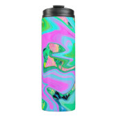 Bouteilles Isothermes Art Liquide rose et bleu clair rétro sur Hydrangea (Devant)