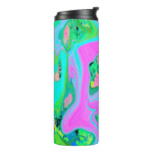 Bouteilles Isothermes Art Liquide rose et bleu clair rétro sur Hydrangea (Tourné sur la gauche)