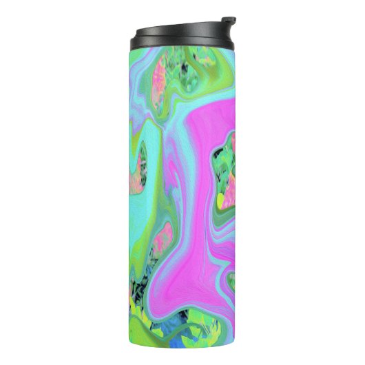 Bouteilles Isothermes Art Liquide rose et bleu clair rétro sur Hydrangea (Tourné sur la gauche)