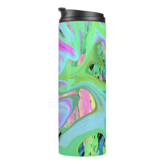 Bouteilles Isothermes Art Liquide rose et bleu clair rétro sur Hydrangea (Tourné sur la droite)