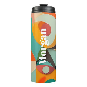 Bouteilles Isothermes Art Moderne Du Milieu Du Siècle, Nom Vertical, Géo