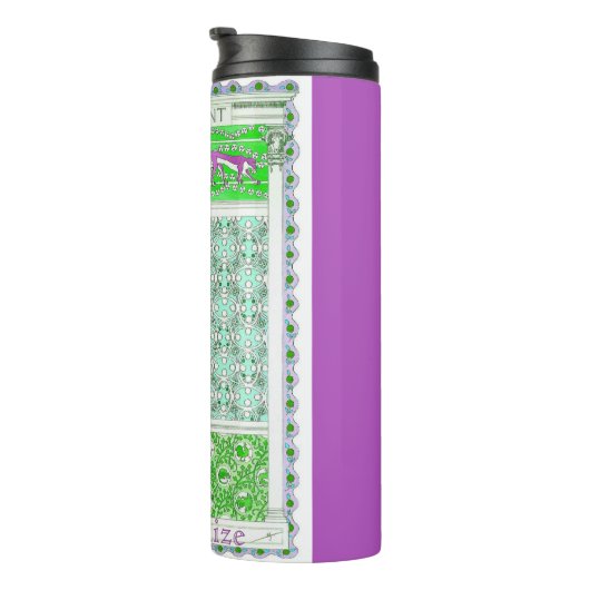 Bouteilles Isothermes Art nouveau perroquet singe jungle tropicale papie (Tourné sur la droite)