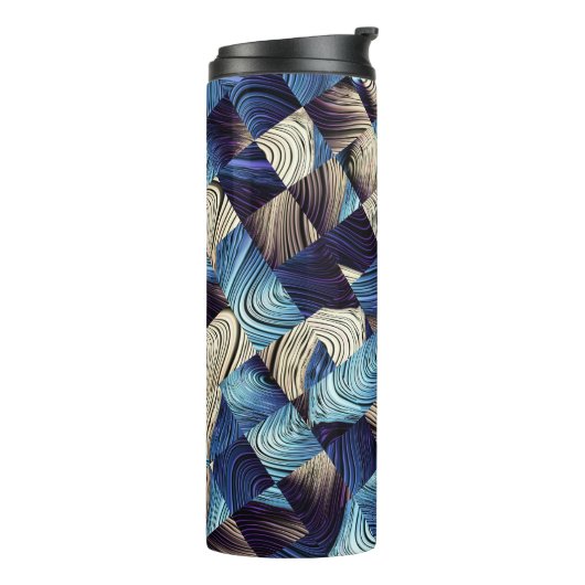 Bouteilles Isothermes Art numérique Bleu Carrés Abstraits (Tourné sur la gauche)