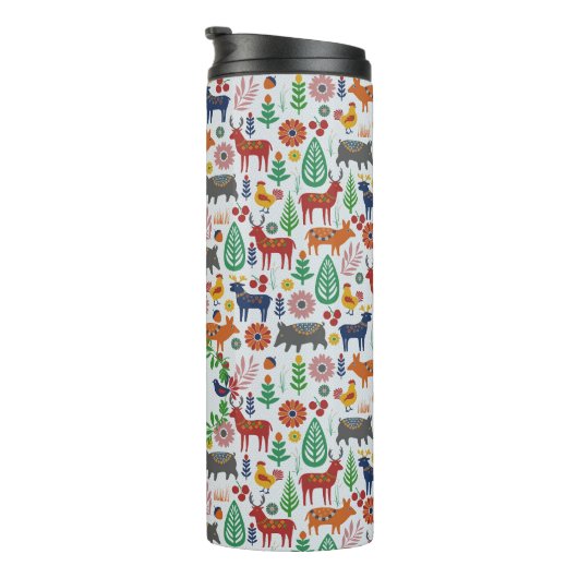 Bouteilles Isothermes Art populaire scandinave Monogramme Motif Boho Mod (Tourné sur la droite)