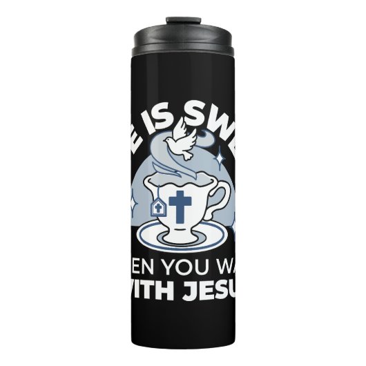 Bouteilles Isothermes Art Vivant Fidèle - Teacup avec Croix et Dove (Devant)