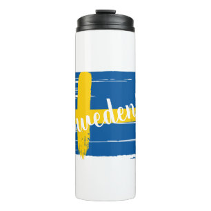 Bouteilles Isothermes Artistic Brushstroke Sweden Flag