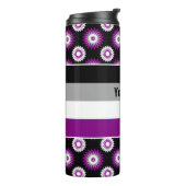 Bouteilles Isothermes Asexuality pride flag with a black flower pattern (Tourné sur la gauche)