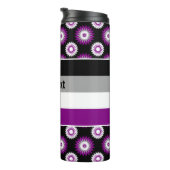 Bouteilles Isothermes Asexuality pride flag with a black flower pattern (Tourné sur la droite)