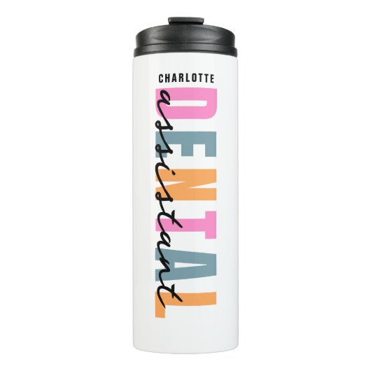 Bouteilles Isothermes Assistant dentaire Nom personnalisé Script moderne (Devant)