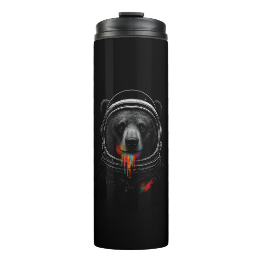 Bouteilles Isothermes Astronaut Bear with Neon Paint Drips Cosmic Animal (Devant)
