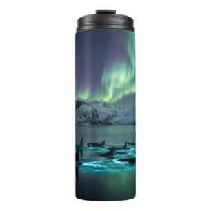 Bouteilles Isothermes Aurora Orcas Nuit Arctique Tasse Thermique Complèt