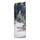 Bouteilles Isothermes Australian Shepherd hiver neige de Noël (Tourné sur la gauche)