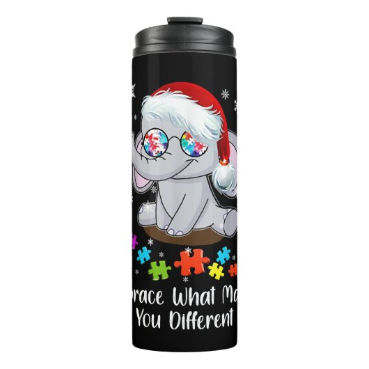 Bouteilles Isothermes Autisme Noël Embrassez Ce Qui Vous Rend Différents (Devant)