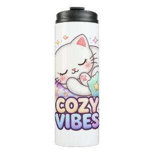 Bouteilles Isothermes Autocollant de chat ambiance cosy Chat mignon en