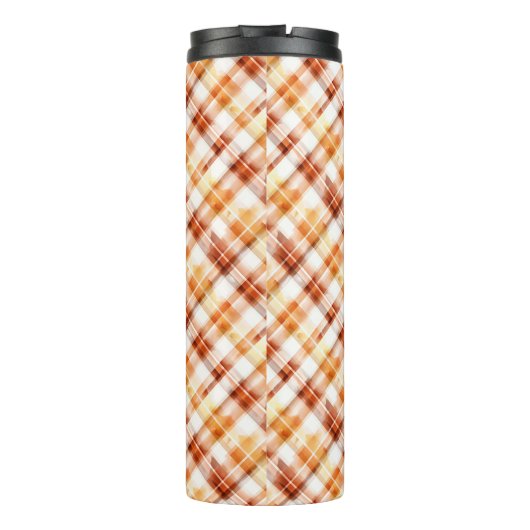 Bouteilles Isothermes Automne Aquarelle d'automne Orange Plaid Motif (Dos)