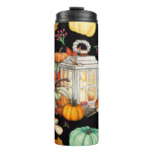 Bouteilles Isothermes Automne Citrouille à thème noir (Devant)