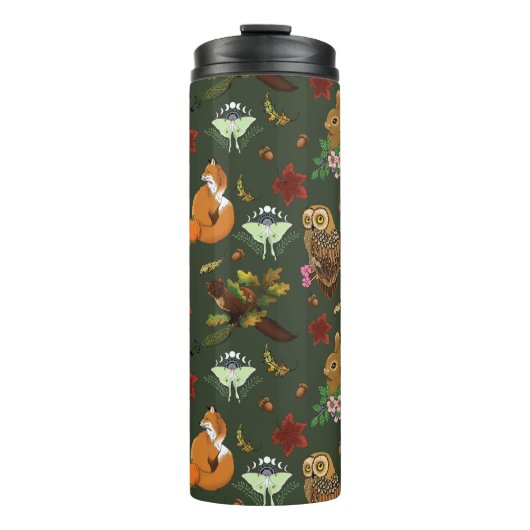 Bouteilles Isothermes Automne Forêt forestière Animaux verts (Devant)